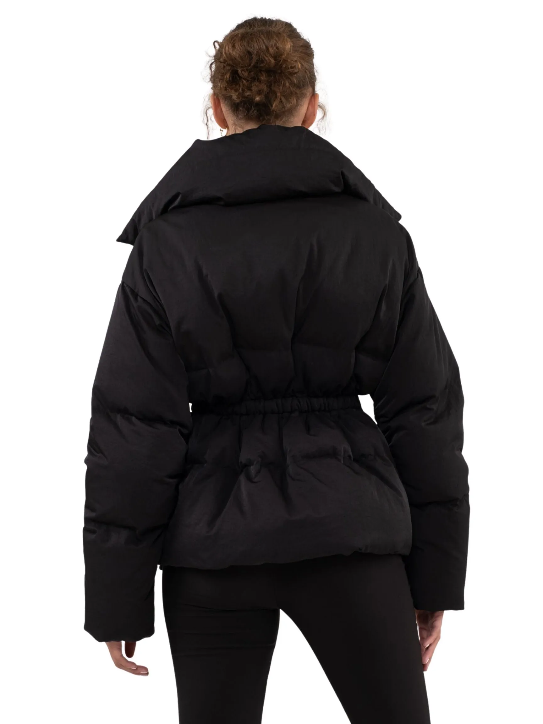 Elastic Waist Puffer Jacket