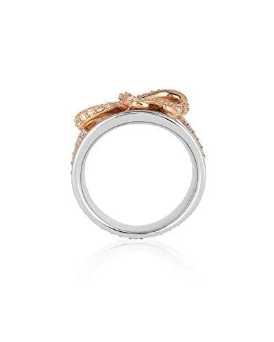 Enchanted Disney Fine Jewelry 14K White And Rose Gold With 3/4Cttw Snow White Couture Bow Ring