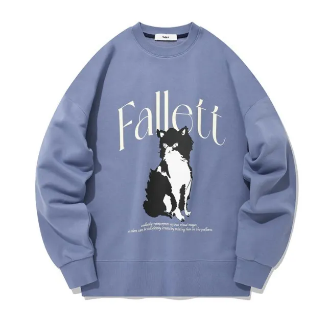 Fallett  |Crew Neck Unisex Street Style Long Sleeves Cotton Logo