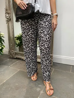 Floral Plisse Flow Trousers