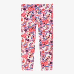 Girls Pink Cotton Squirrel Leggings