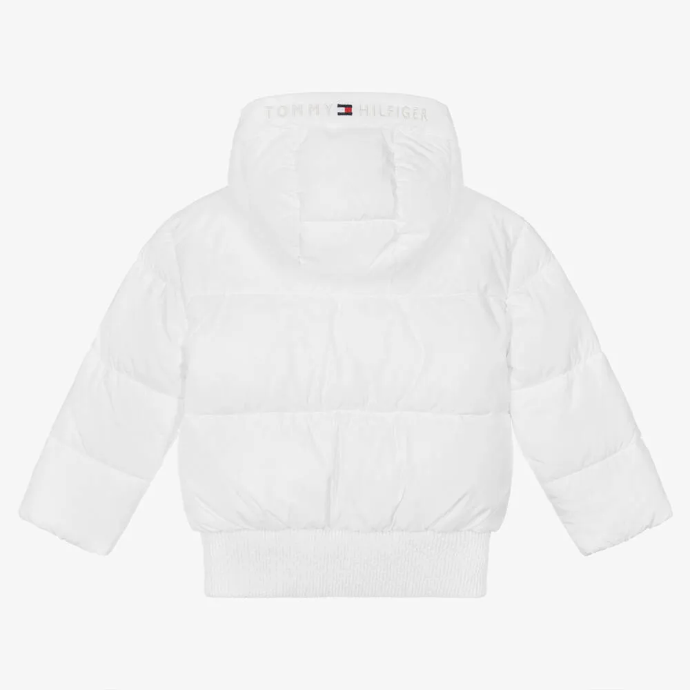 Girls White Puffer Jacket