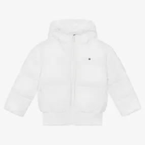 Girls White Puffer Jacket