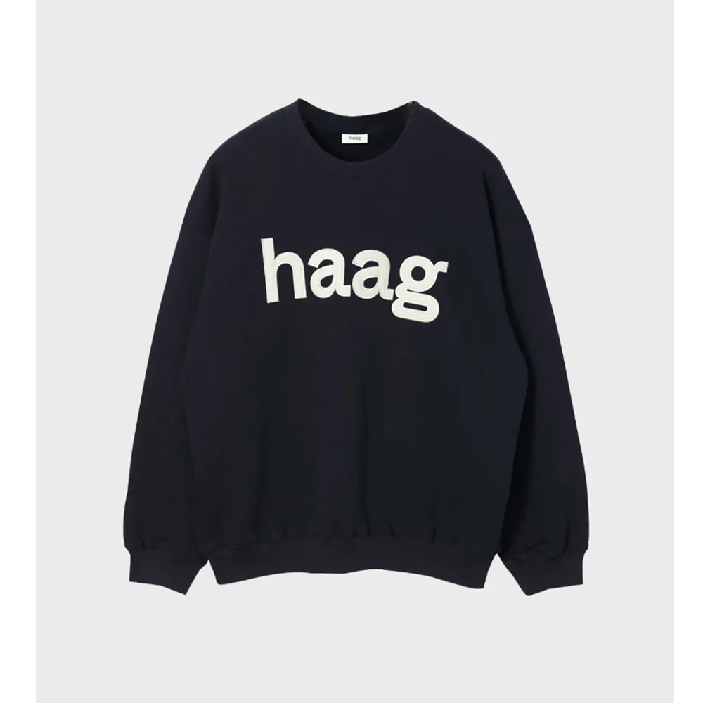 haag  |Unisex Street Style U-Neck Long Sleeves Plain Cotton