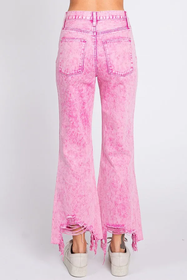 High Rise Cropped Flare Jeans