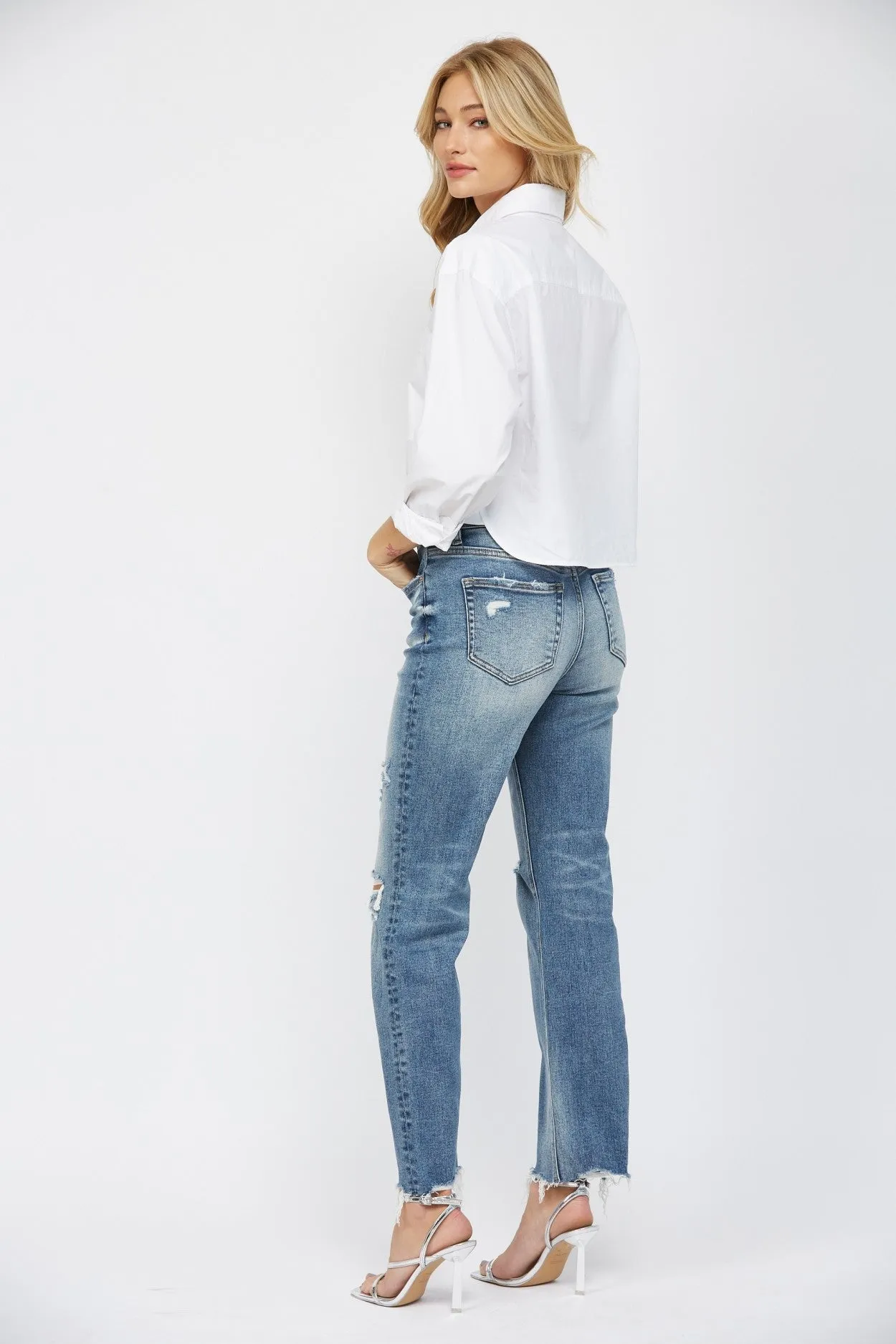 High Rise Straight Leg Jeans