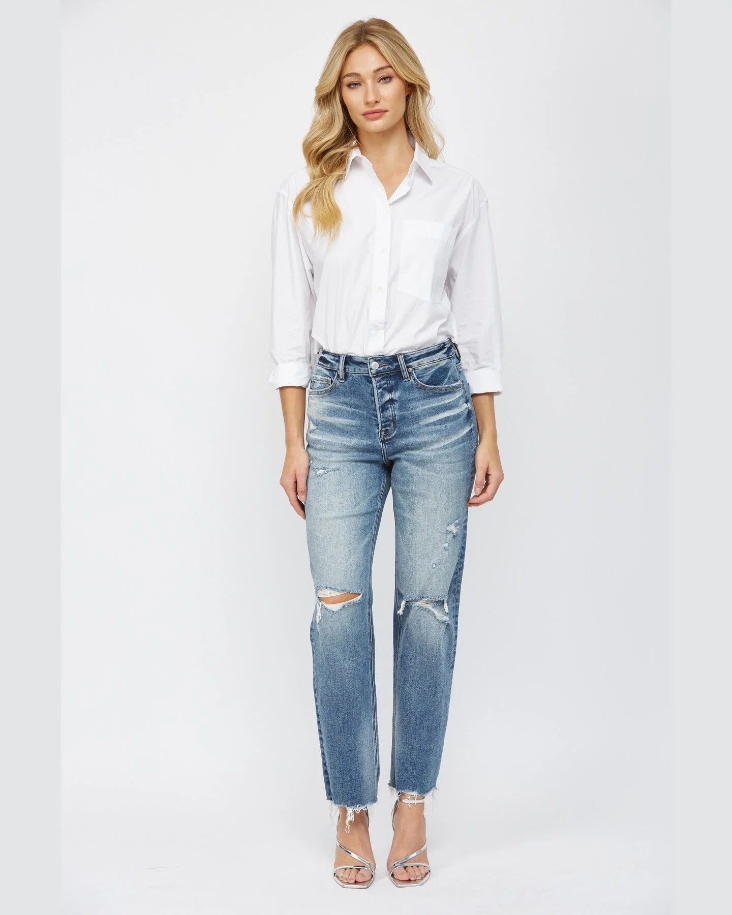 High Rise Straight Leg Jeans