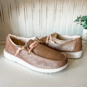 Holly Glitter Slip-on Shoes - Blush