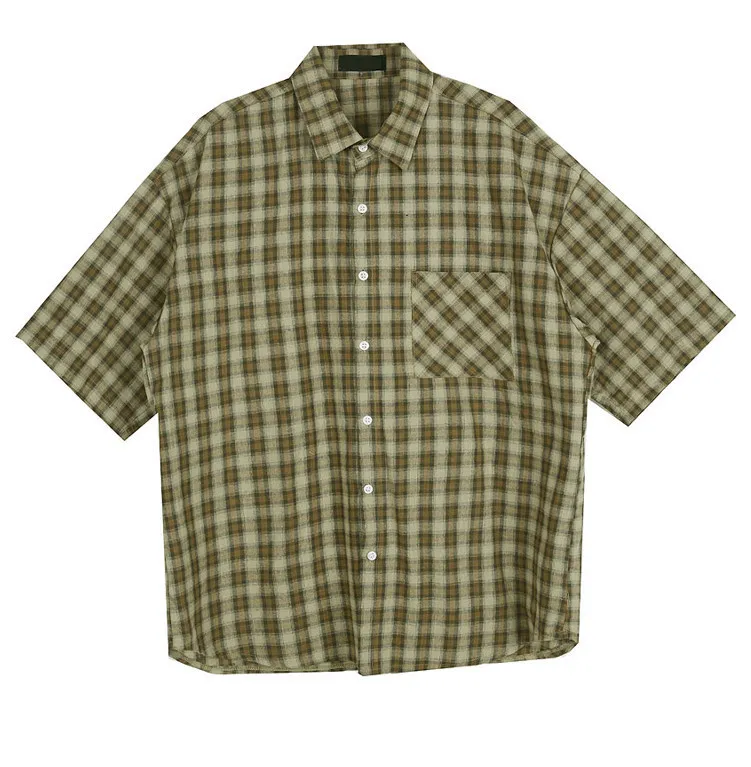 HOLY IN CODE  |Button-down Other Plaid Patterns Unisex Street Style Cotton