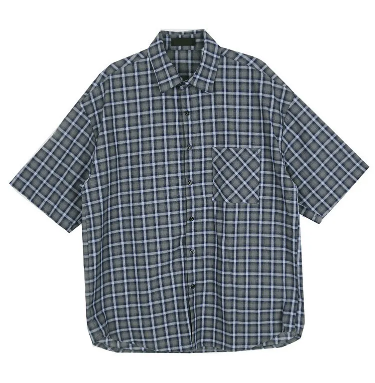 HOLY IN CODE  |Button-down Other Plaid Patterns Unisex Street Style Cotton