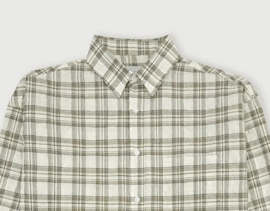 HOLY IN CODE  |Button-down Other Plaid Patterns Unisex Street Style