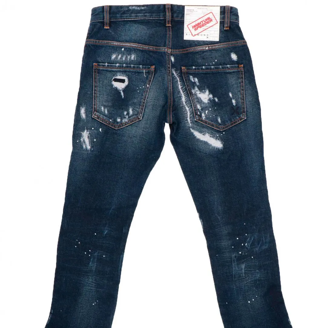 Jeans RICHMOND X regular fit con strappi denim blue dark