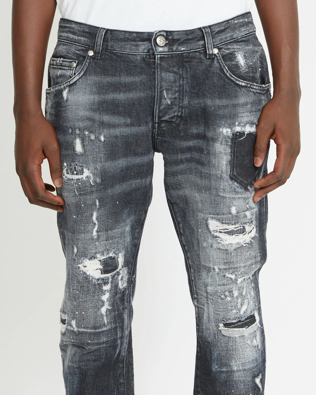 Jeans RICHMOND X regular fit con strappi denim nero