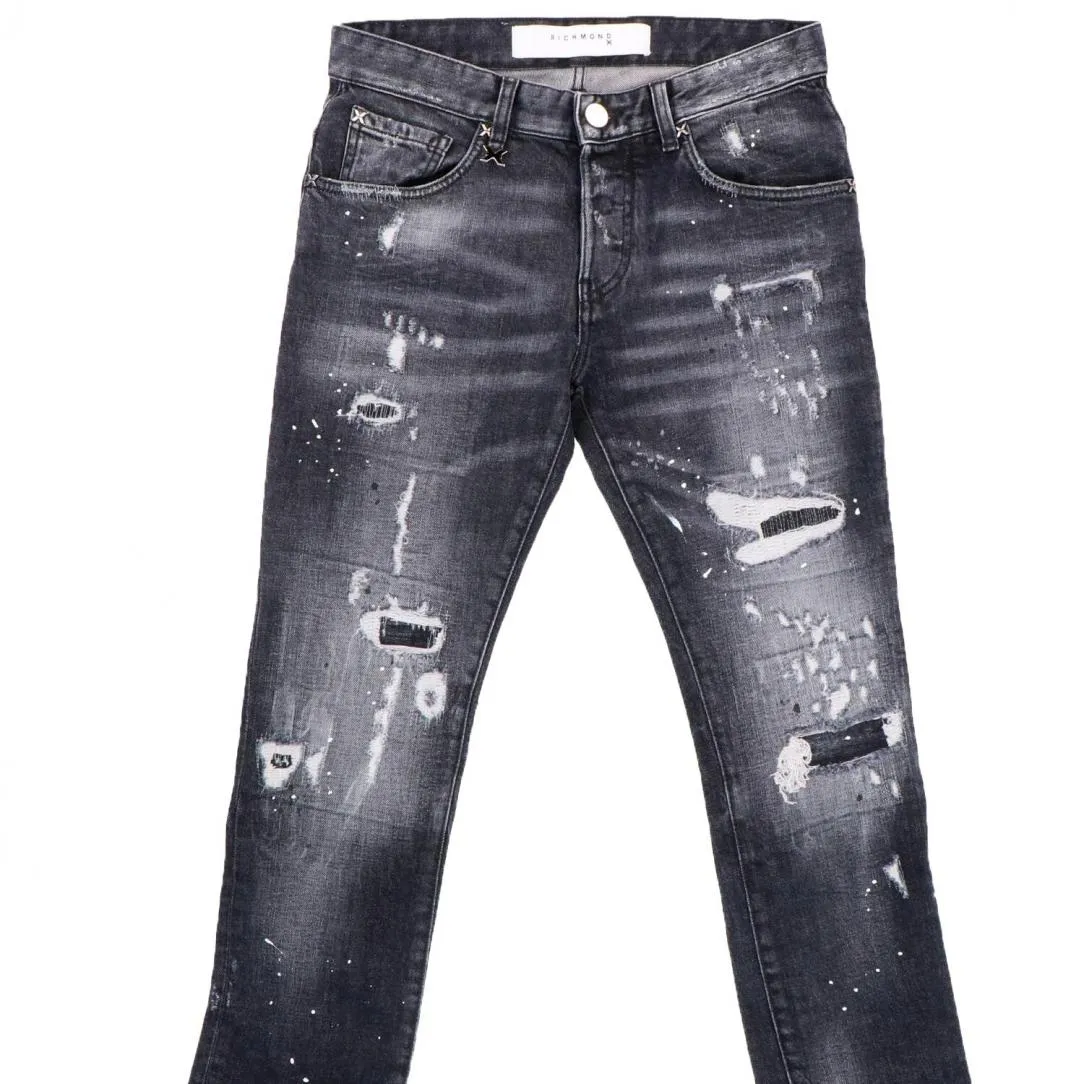 Jeans RICHMOND X regular fit con strappi denim nero