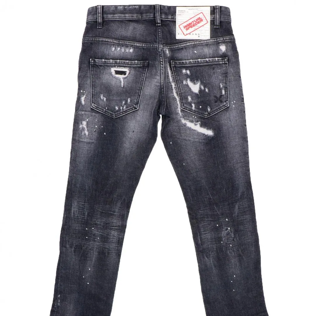 Jeans RICHMOND X regular fit con strappi denim nero