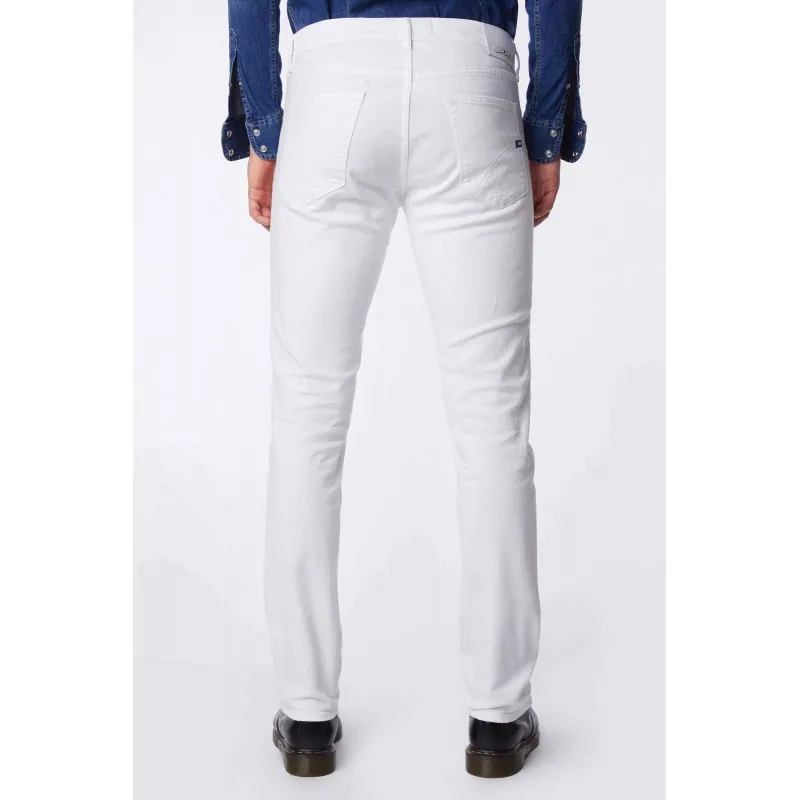 JEANS SLIM IN BULL DENIM STRETCH, BIANCO