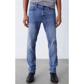 JEANS SLIM IN DENIM LAVAGGIO CHIARO, BLU