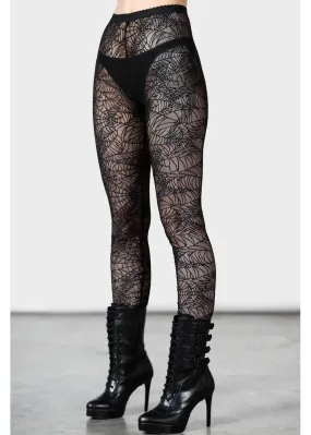 Killstar Ariana Spiderweb Leggings Black