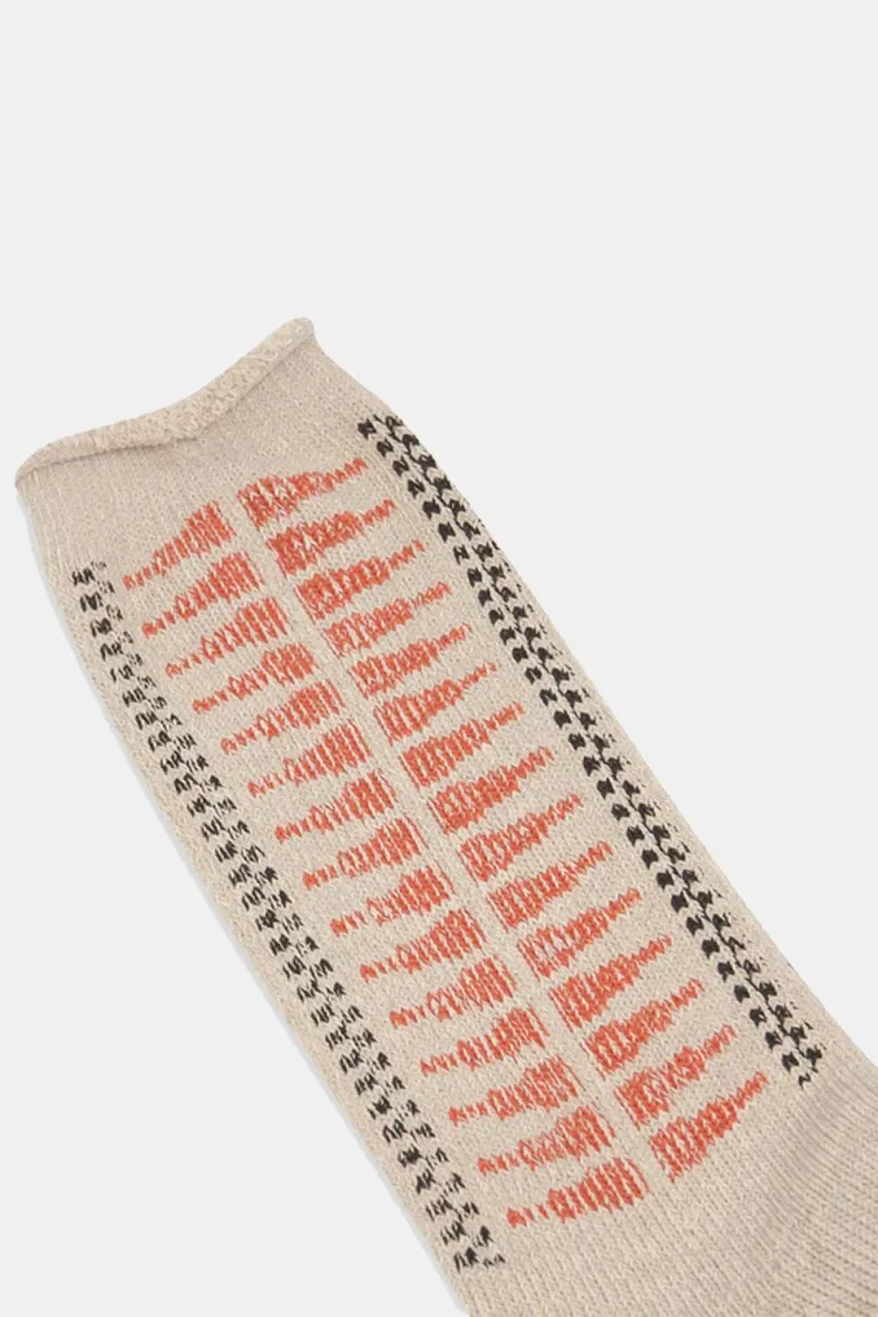 Kinari Plating Pattern Crew Socks (Orange)