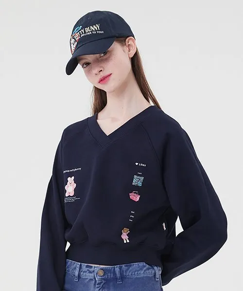 KIRSH  |[ KIRSH ]★WITTY BUNNY V-NECK SWEATSHIRT