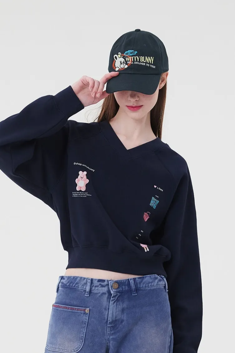 KIRSH  |[ KIRSH ]★WITTY BUNNY V-NECK SWEATSHIRT