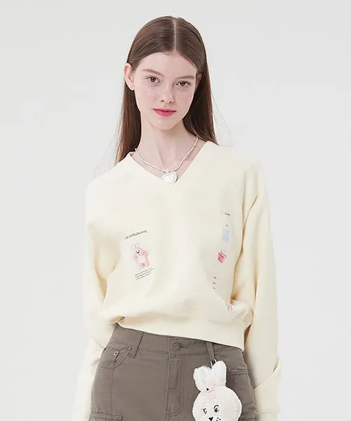 KIRSH  |[ KIRSH ]★WITTY BUNNY V-NECK SWEATSHIRT