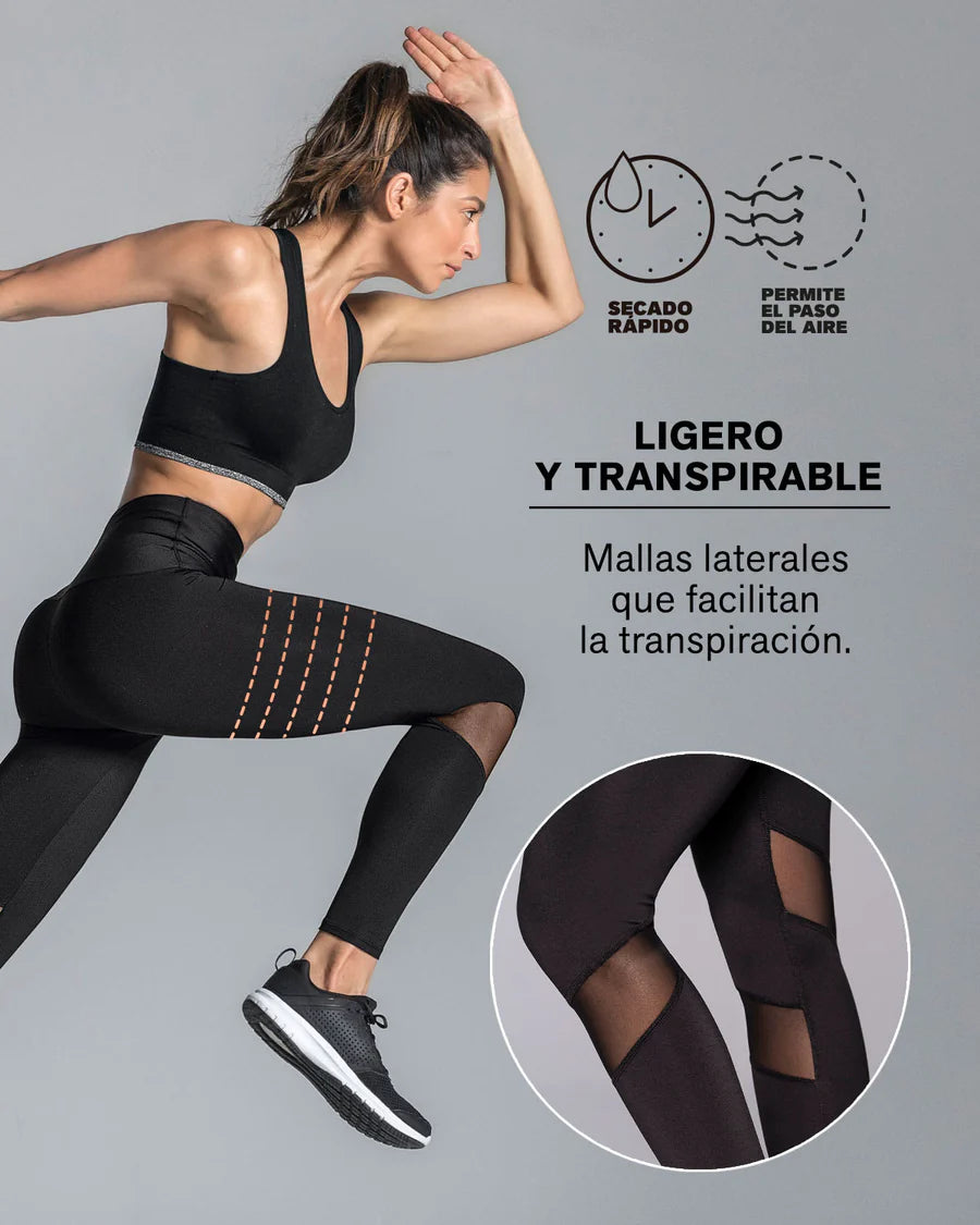 Leggings - Gym - Fitness - High Waistband - Net Inlays - Copper Technology