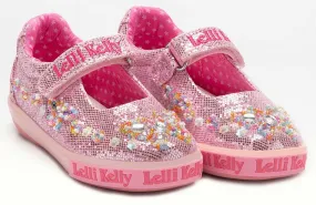 Lelli Kelly LK 2030 Ava Pink Glitter Butterfly Dolly Shoes