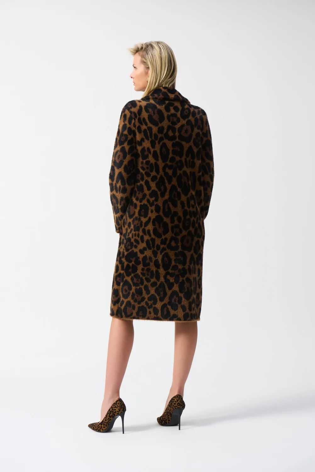 Leopard Print Faux Fur Coat Style 244956