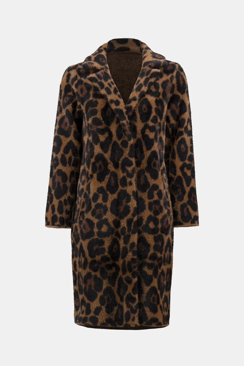 Leopard Print Faux Fur Coat Style 244956