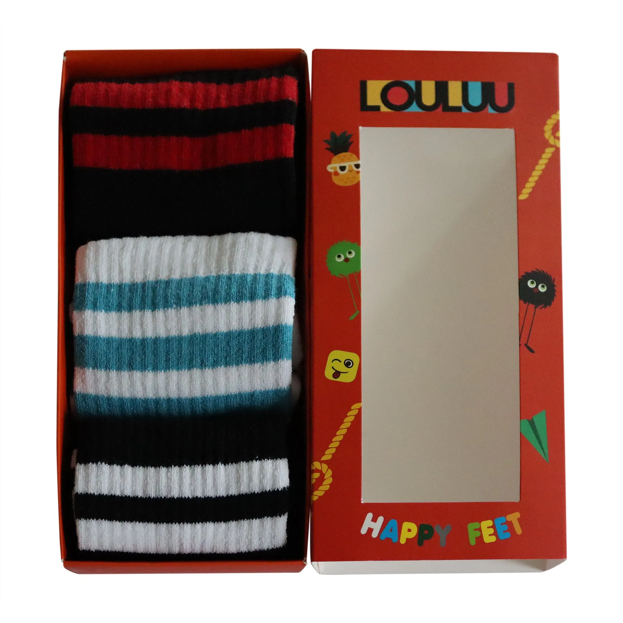 Louluu Women 3stripe Tennis Socks - 3 Pairs - Box1