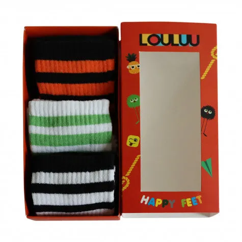 Louluu Women 3stripe Tennis Socks 3 Pairs Per Pack - Box 5