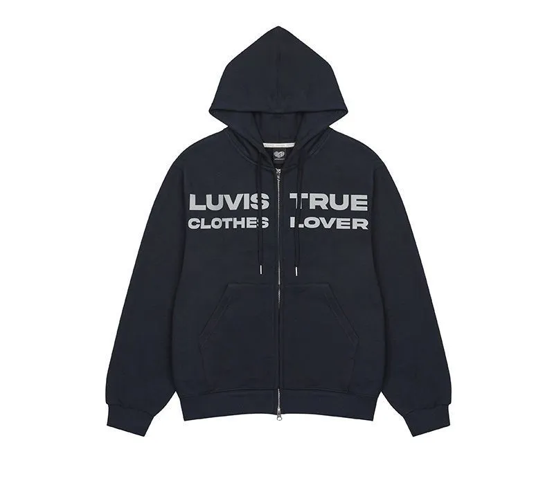 LUV IS TRUE  |Sweat Street Style Long Sleeves Plain Oversized Logo