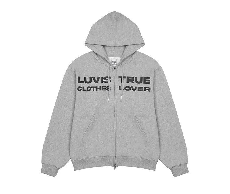 LUV IS TRUE  |Sweat Street Style Long Sleeves Plain Oversized Logo