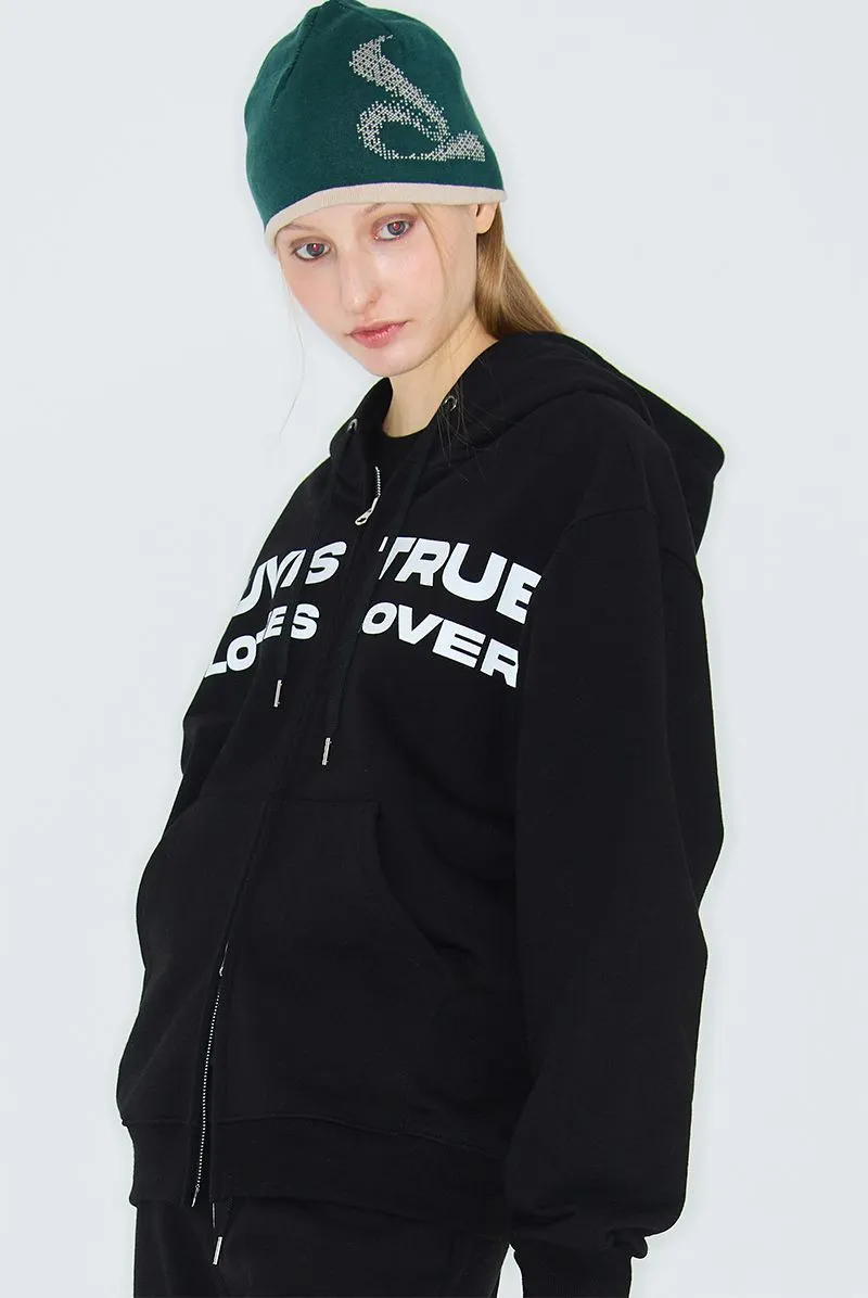 LUV IS TRUE  |Sweat Street Style Long Sleeves Plain Oversized Logo