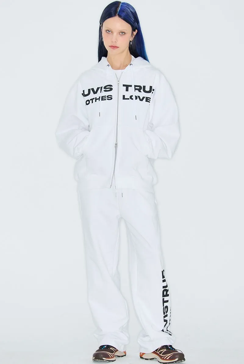 LUV IS TRUE  |Sweat Street Style Long Sleeves Plain Oversized Logo