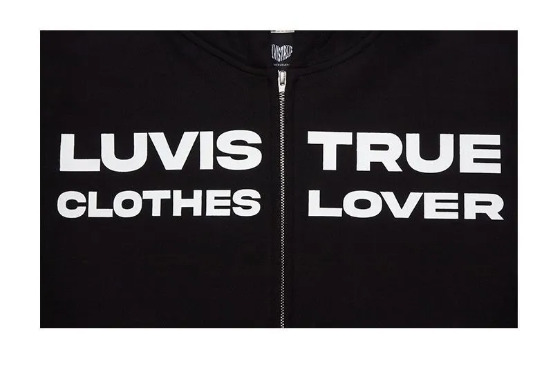 LUV IS TRUE  |Sweat Street Style Long Sleeves Plain Oversized Logo