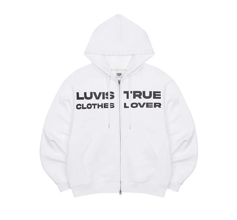 LUV IS TRUE  |Sweat Street Style Long Sleeves Plain Oversized Logo