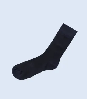 MA1701-NAVY BLACK-Mid-calf Socks For Men