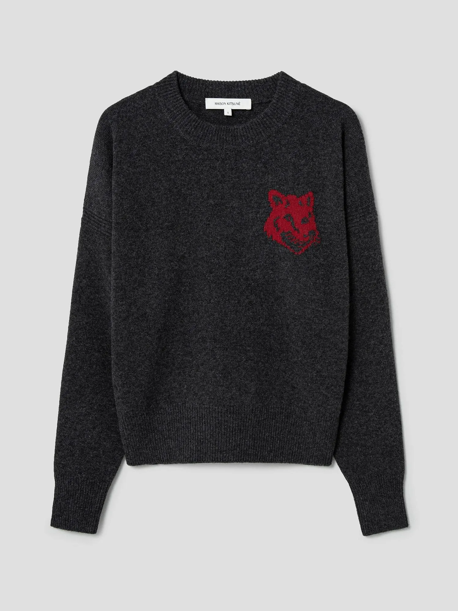 MAISON KITSUNE  |Wool Street Style Long Sleeves Plain Logo