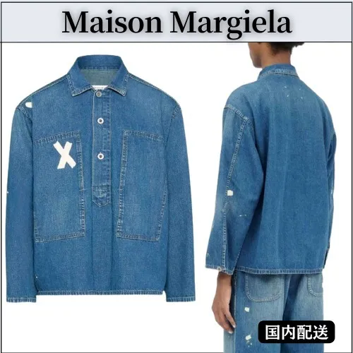 Maison Margiela  |Pullovers Button-down Unisex Denim Street Style Long Sleeves