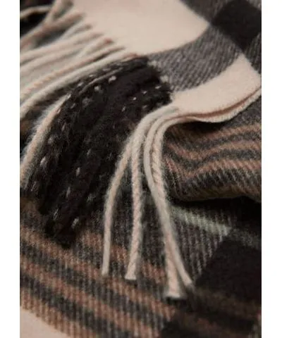 MANGO Fringed plaid scarf