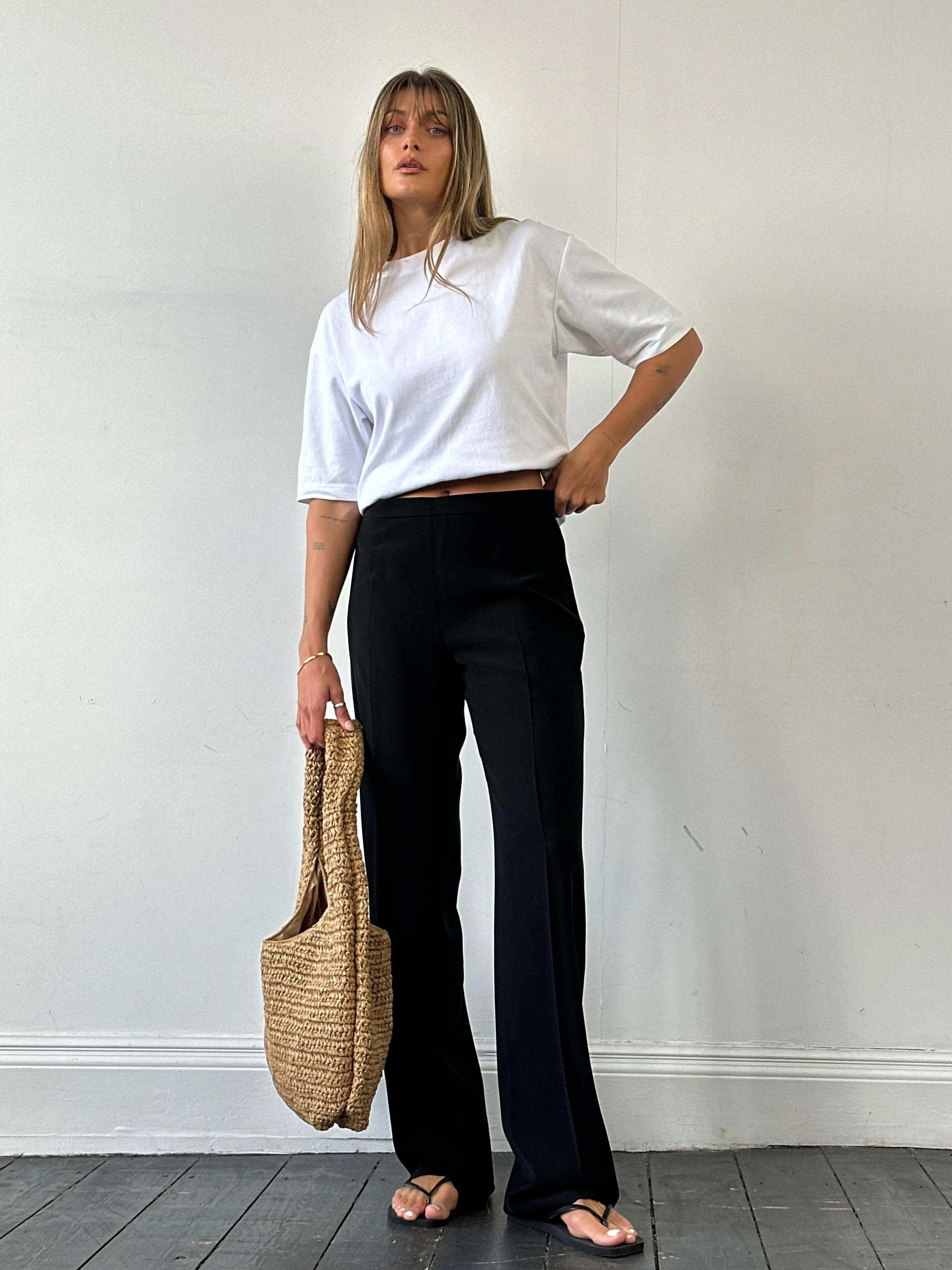 Max Mara Minimal Straight Leg High Waisted Trousers - W28