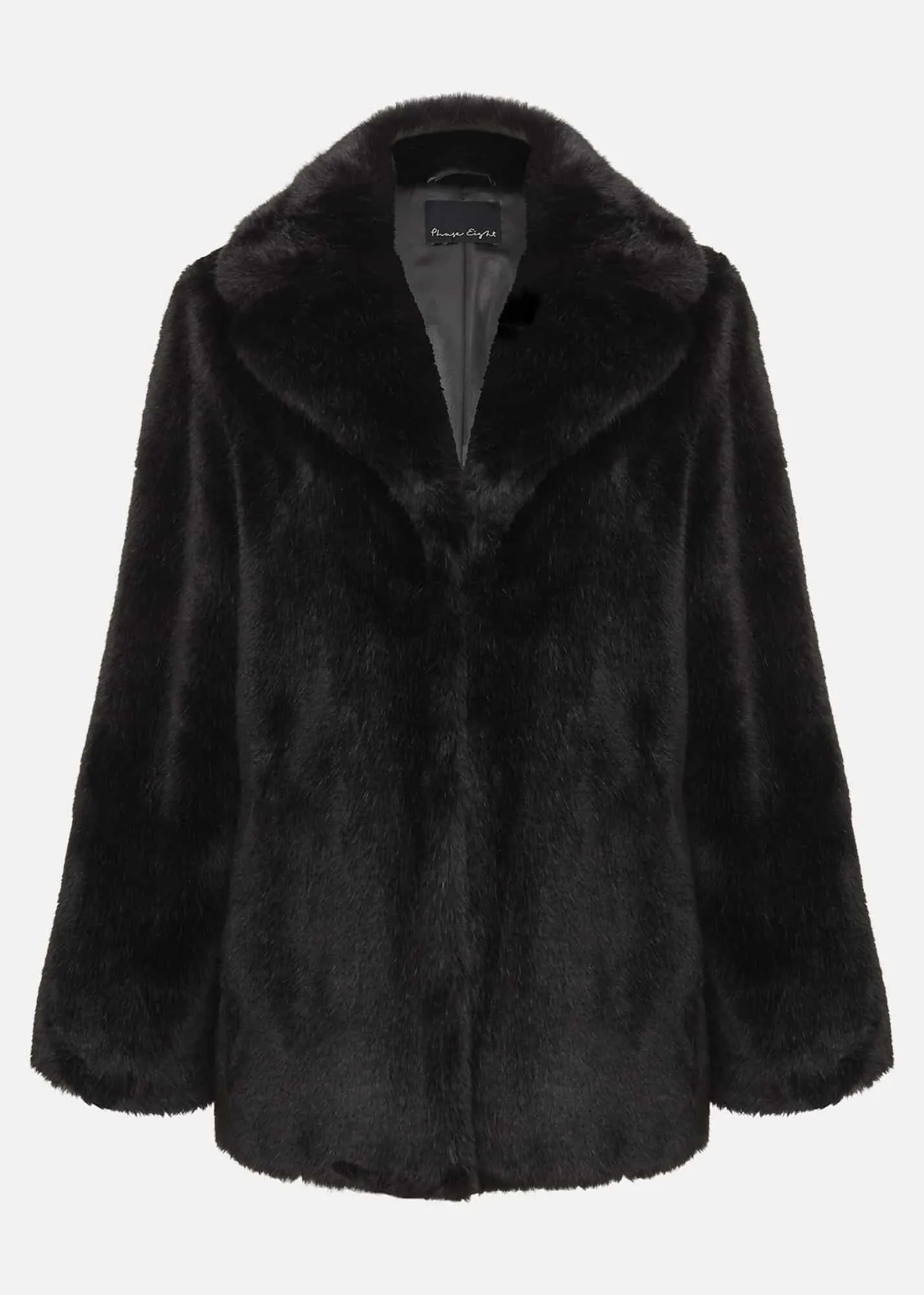 Megan Black Faux Fur Coat