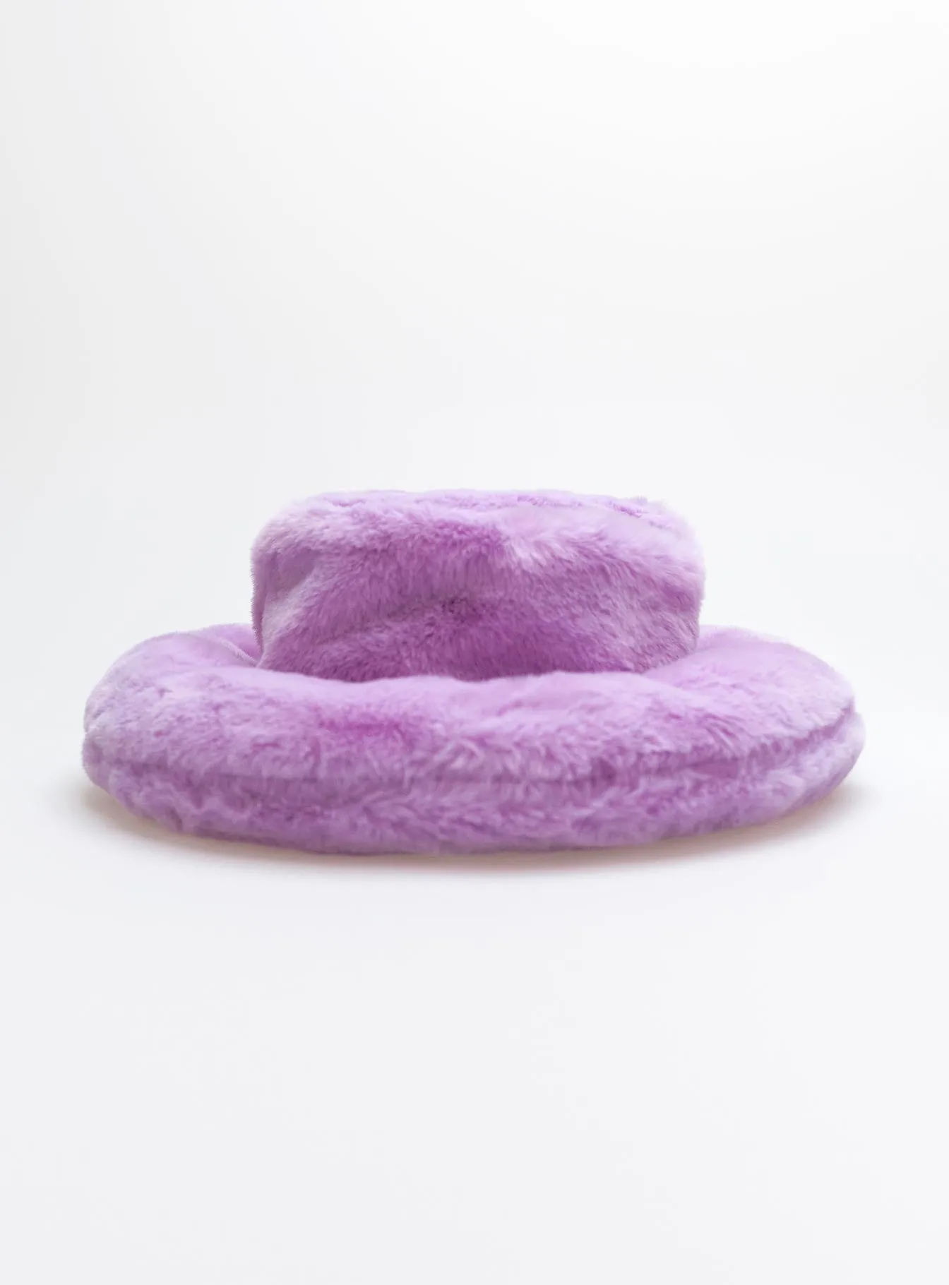 Meri Faux Fur Bucket Hat Purple