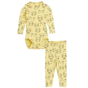 Mini Rodini Baby Cathletes Two Piece Set Yellow