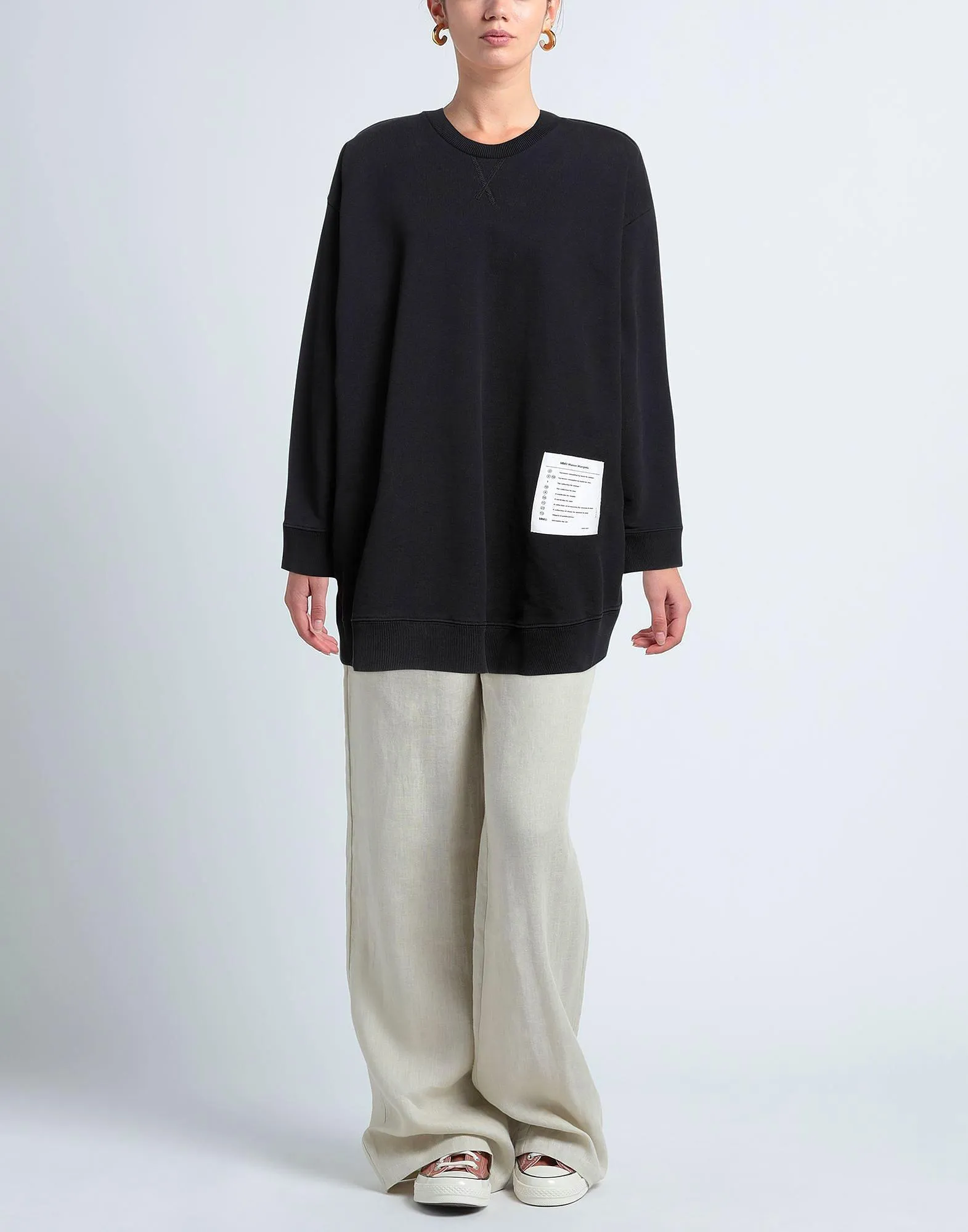 MM6 Maison Margiela  |Crew Neck Sweat Street Style Long Sleeves Plain Cotton