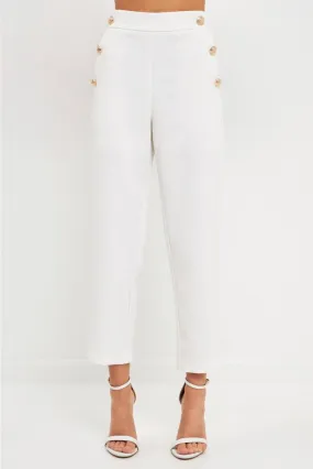 Mona Ivory High Waisted Trousers