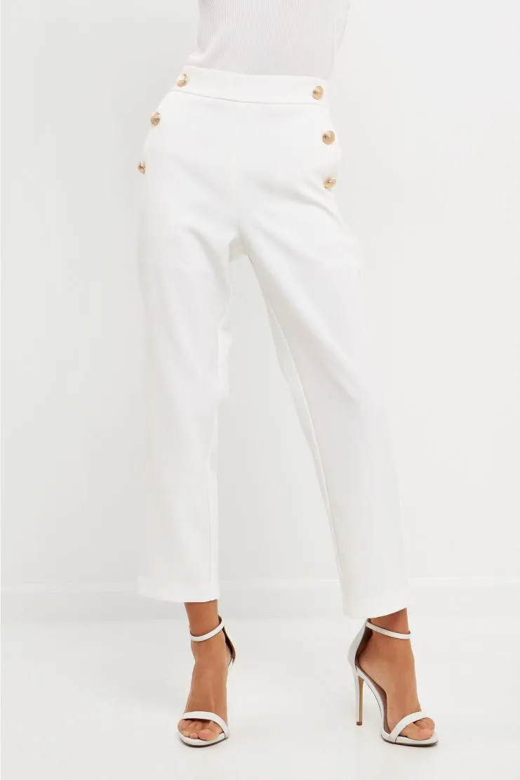 Mona Ivory High Waisted Trousers