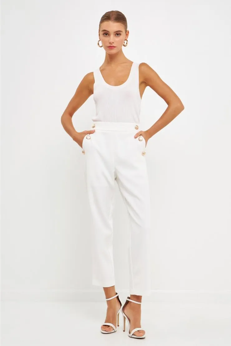 Mona Ivory High Waisted Trousers